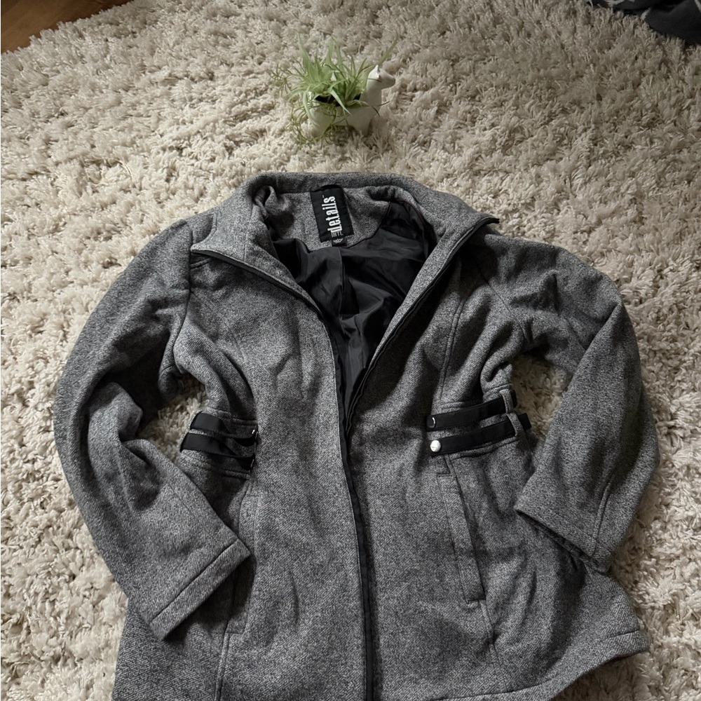 INC International Concepts Charcoal and Black Professional Sweater Blazer